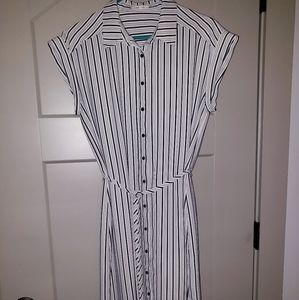 Striped, Knee-Length, Dress w/belt